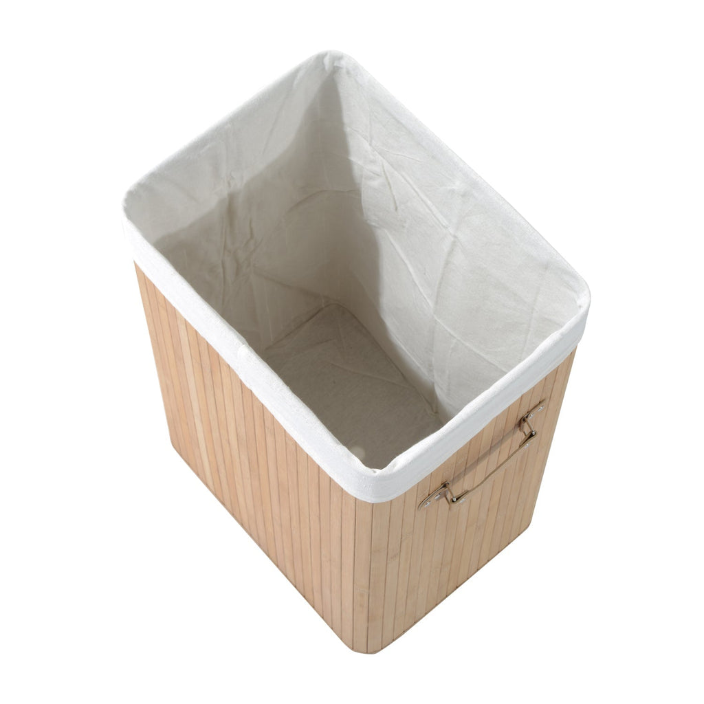 Stylish Bamboo Basket with Lid, Removable Cover, and Lining - 40x30x60cm - Borgè