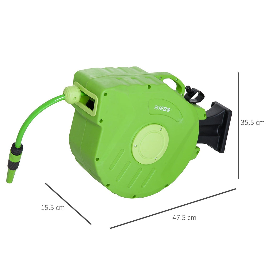 Portable Wall Mounted Hose Reel with Automatic Rewind 15m - Borge' Group Limited