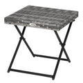 Outsunny Garden table folding saving sausage in Rattan Synthetic and steel, 40x40x40cm, gray - Borgè