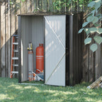 Garden Shed Tool Storage Shed in Steel Sheet with Lock, 161.5x94. 5x196cm, Black - Borge' Group Limited