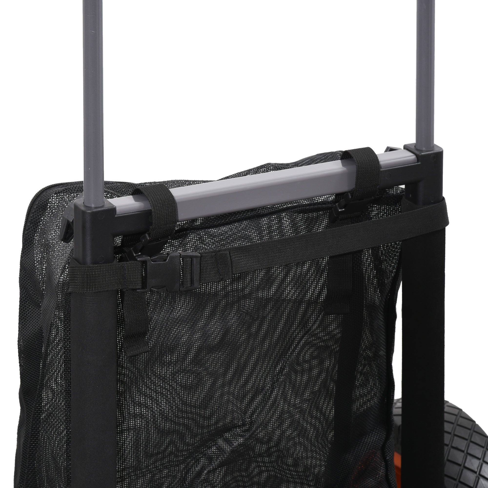 SPORTNOW Folding beach trolley with mesh pocket, telescopic handle and easel, 82x67x81 cm - Borgè