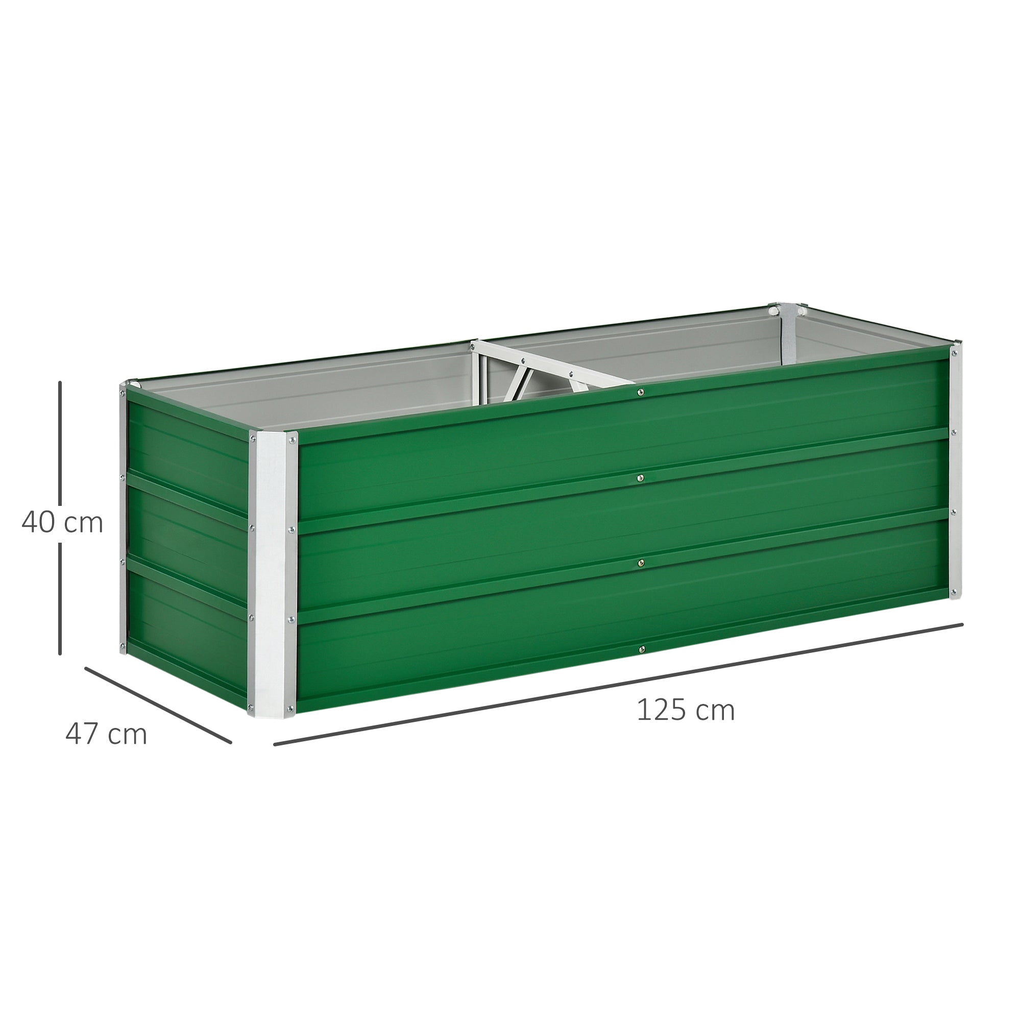 Outsunny bottom flower wrapping with 2 cultivation areas, in steel, 125x47x40 cm, green - Borgè