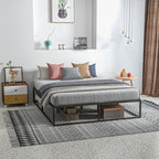 Homcom structure bed with compensated slats and lower container, 190x160x35cm, black and wooden color - Borgè