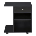 Black wooden wooden printer door with 1 drawer 2 shelves CPU shelf - Borgè