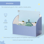 Store Bench Blue wooden bench with storage for children 3-6 years old - Borgè