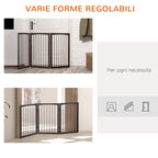 Portable 3 Section Dog Gate Pet Gate Foldable Safety Divider, 160x1.2x76cm, Brown - Borge' Group Limited