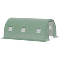 4.5x3x2m Outdoor Tunnel Greenhouse with PE Cover, Zippered Door and 6 Windows, Green - Borge' Group Limited