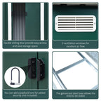 Steel Tool Shed, Garden Shed with 2 Sliding Doors, 261x133x182cm - Borge' Group Limited