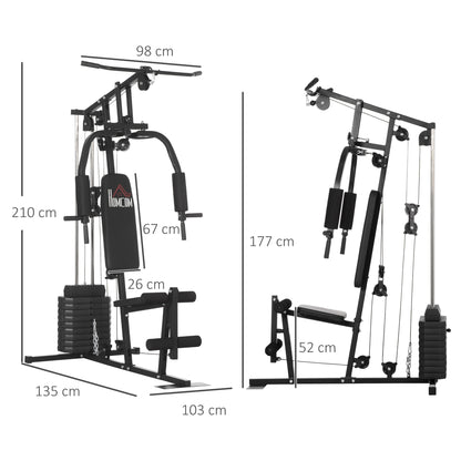 Fitness Station with 45kg Weights (135x103x210cm) - Borgè