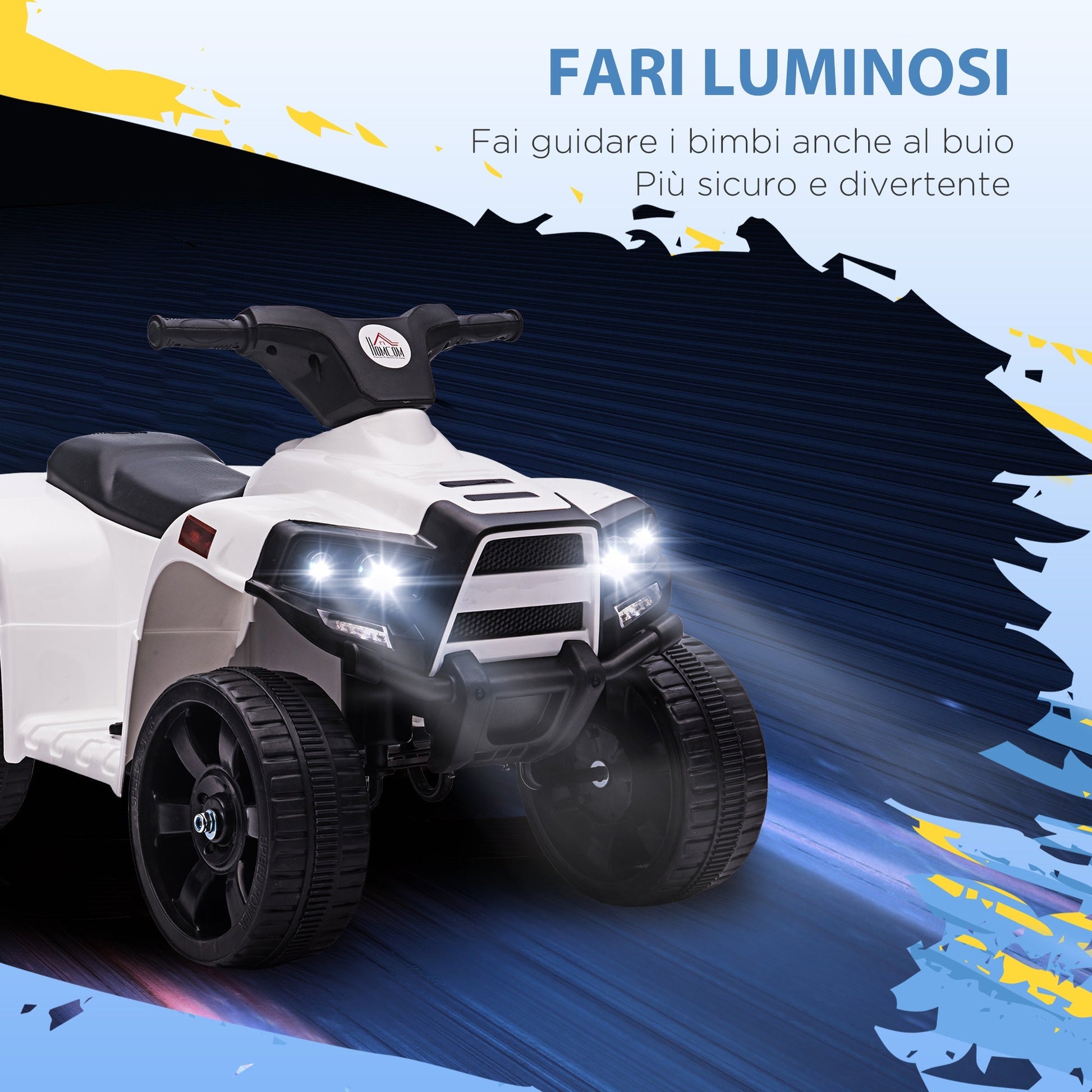 Quad for children 18-36 months ATV electric 6V, 3km/h speed, black white - Borgè