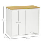 Homcom Multiuse mobile with 2 levels in chipboard and adjustable shelf, 80x37x75cm - Borgè