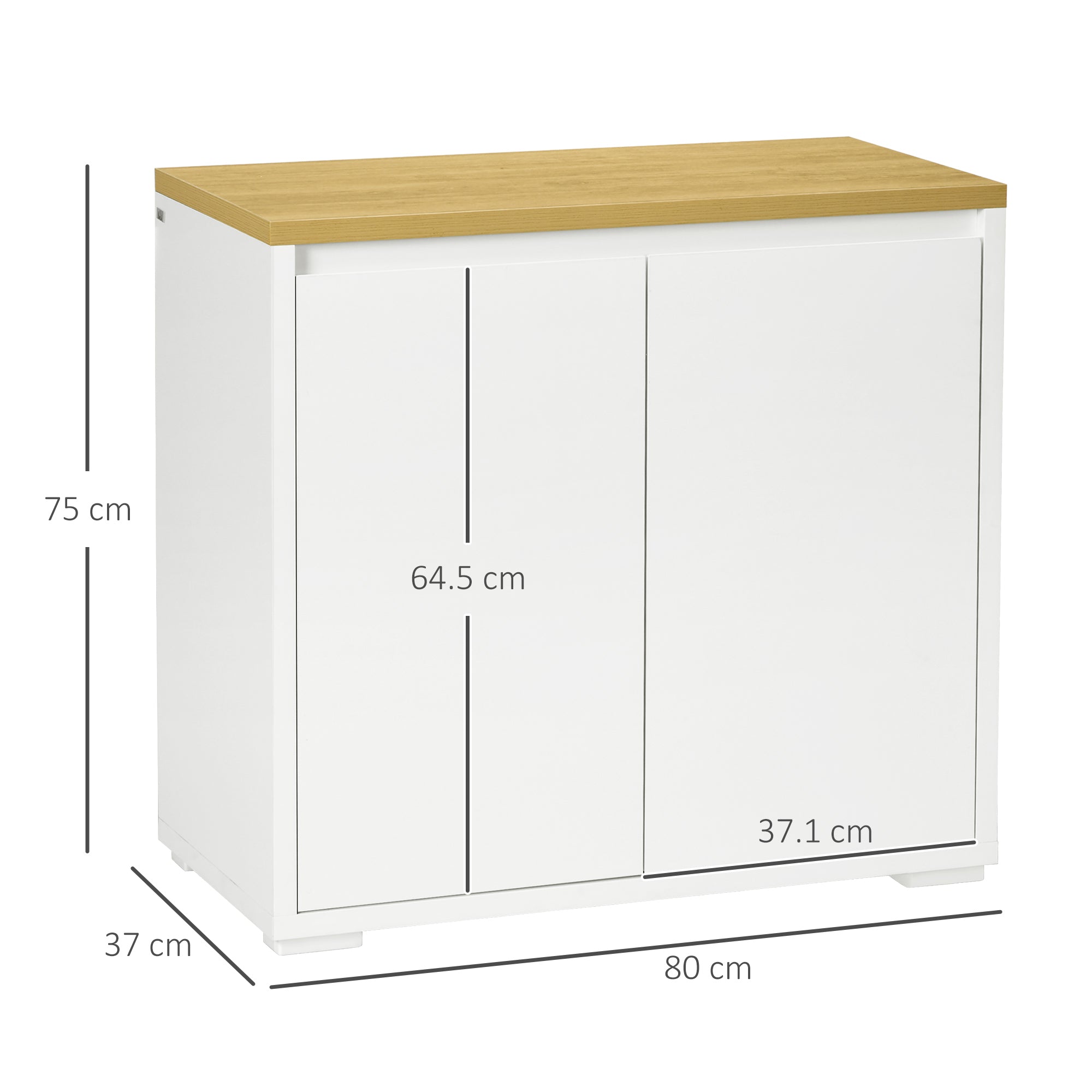 Homcom Multiuse mobile with 2 levels in chipboard and adjustable shelf, 80x37x75cm - Borgè