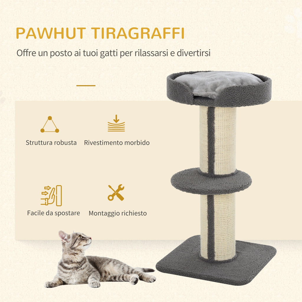 Cat Tree for cats with Scratch Pole and rope sisal - Grey - Borge' Group Limited