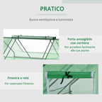 Steel Garden Greenhouse with PE Coating, Roller Doors and Windows, 180x140x80cm, Green - Borge' Group Limited