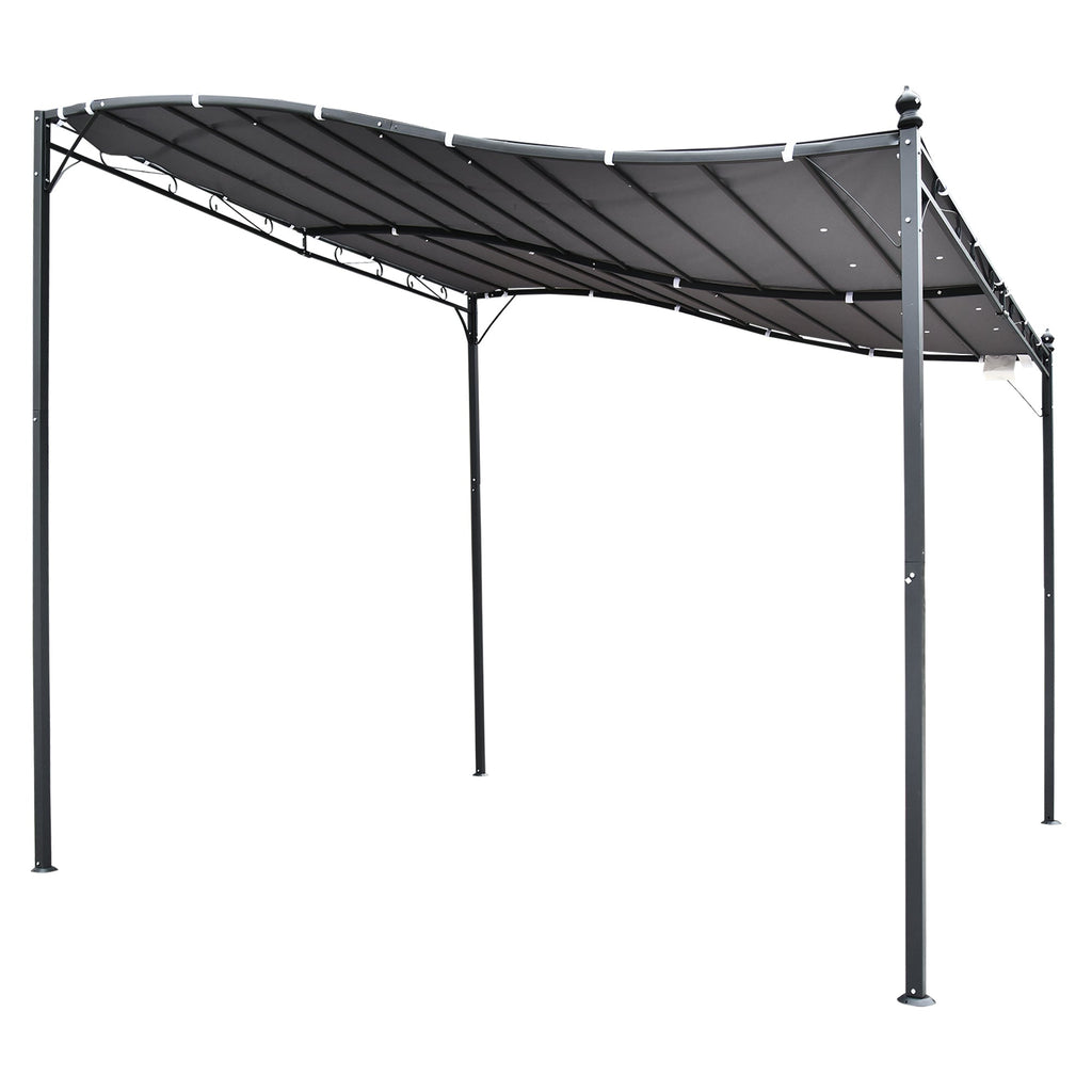 Outsunny Gazebo Pergola 3x3m Garden with Grey waterproof curtain - Borgè