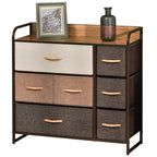 drawer 7 fabric drawers, 80x29x78.5cm, wood - Borgè