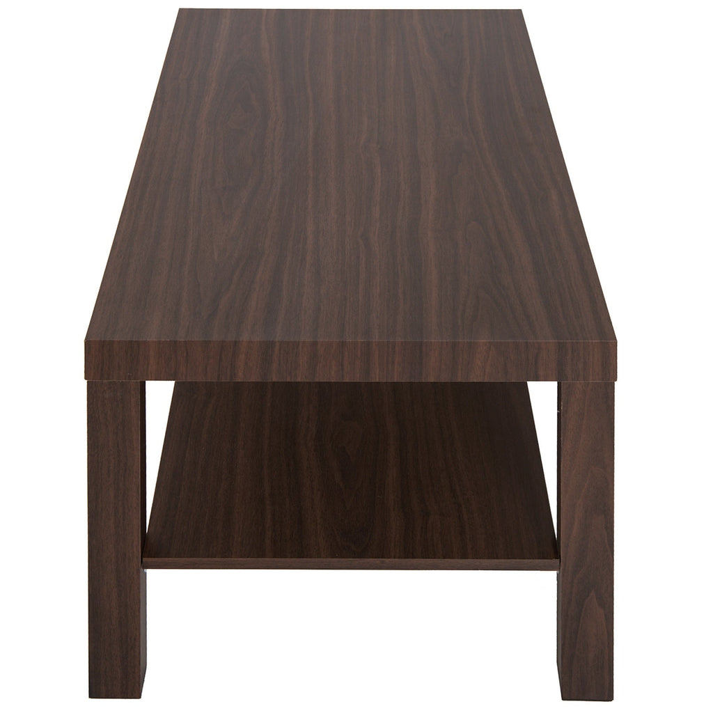 Homcom classic rectangular lounge table with wooden storage shelf 90 Ã— 45 Ã— 44.5cm - Borgè