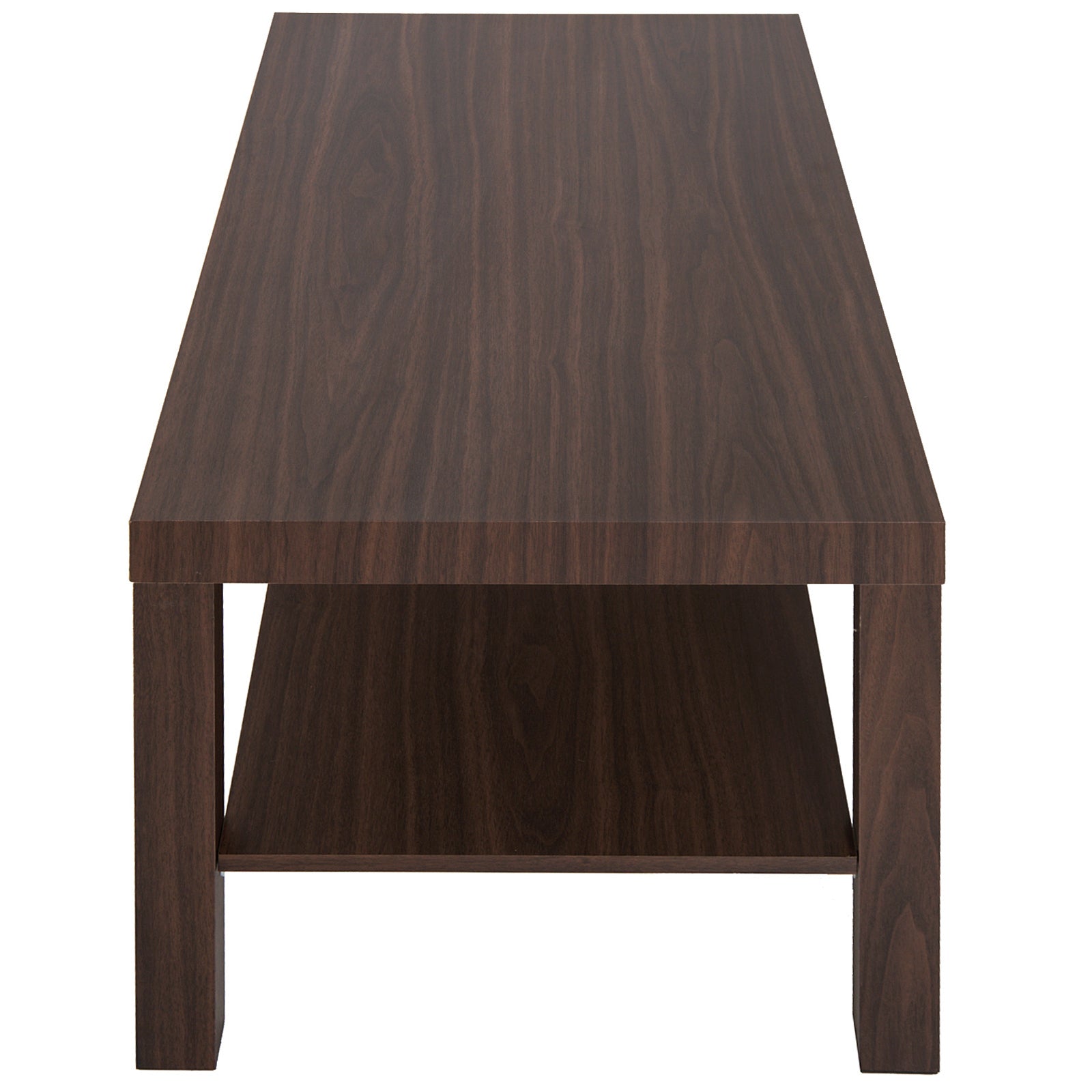 Homcom classic rectangular lounge table with wooden storage shelf 90 Ã— 45 Ã— 44.5cm - Borgè