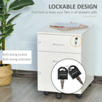 Vinsetto White Lockable 2-Drawer File Cabinet - Borgè