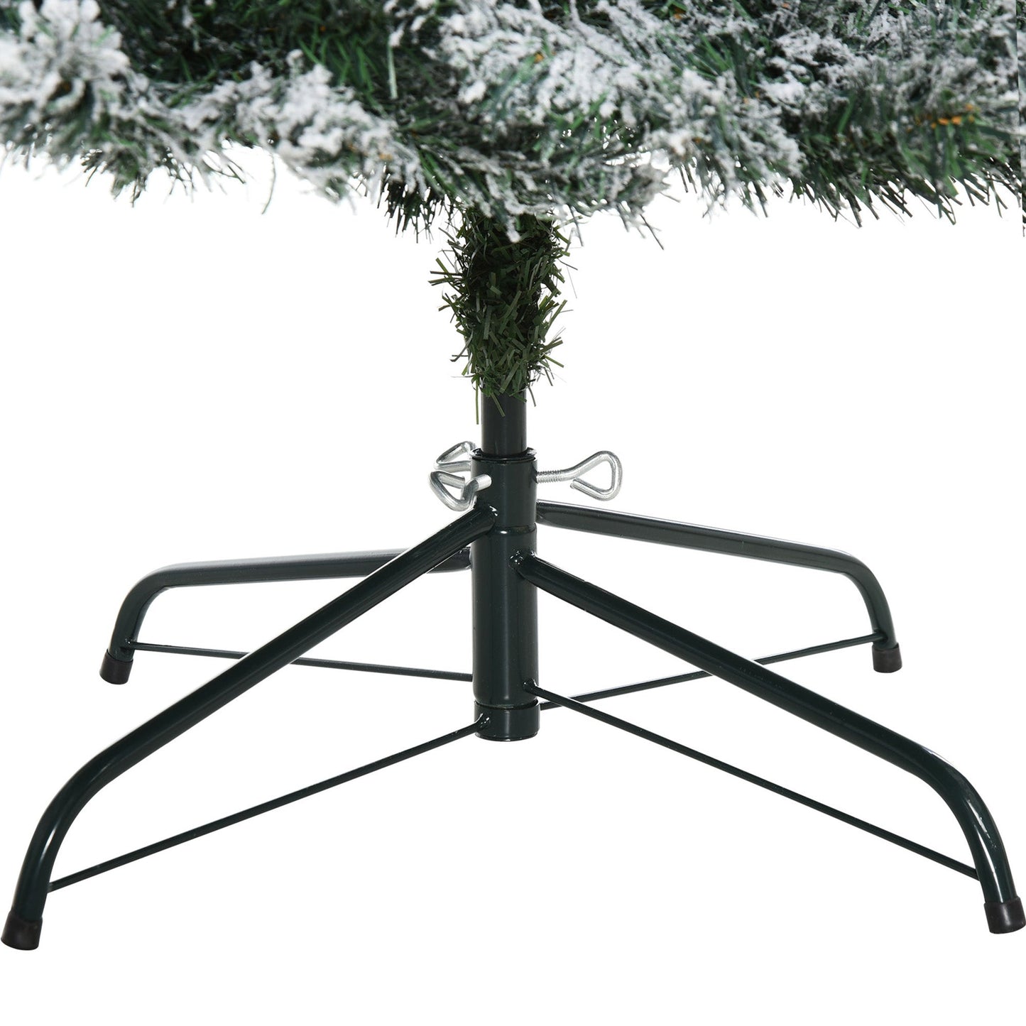 Christmas Tree | Artificial Christmas Tree 210 cm with 631 Realistic Plastic Branches, Snowy Christmas Tree with Foldable Metal Base, Christmas Decorations, Green - Borgè