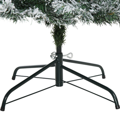 Christmas Tree | Artificial Christmas Tree 210 cm with 631 Realistic Plastic Branches, Snowy Christmas Tree with Foldable Metal Base, Christmas Decorations, Green - Borgè