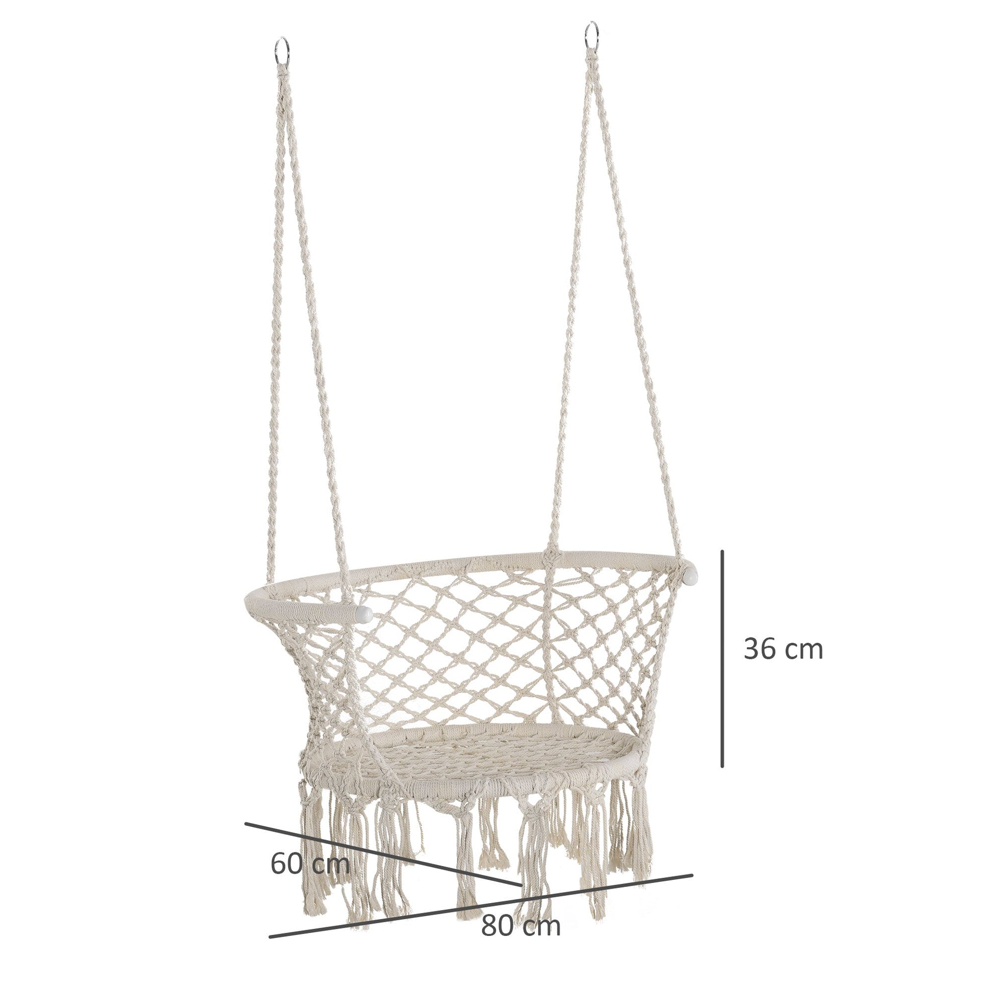 Outsunny Suspended Polyester and Macramè for interiors and exterior cream - Borgè