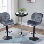 Round bar table with swivel floor, adjustable height with gas leverage and base - black - Borgè