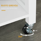 Kitchen Cart Wooden Wooden MDF wood with 1 drawer 1 locker 3 shelves and 4 wheels - Borgè