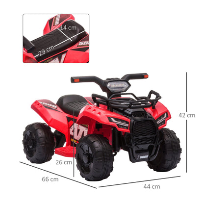 Quad electric for children with 6V rechargeable battery, accelerator button, age 18-36 months, 70x42x45cm, red - Borgè