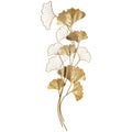 Homcom 3D Metal Wall Decoration, Golden Wall Art with Ginkgo 138x70cm leaves - Borgè