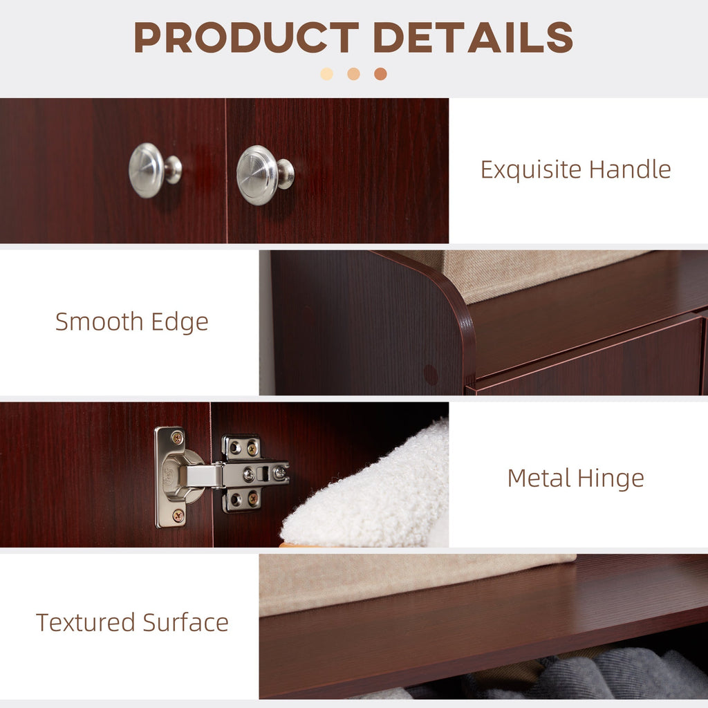Modern Scarp Closer and wooden saving for 12 pairs with 4 open shelves, 83x30x90 cm, coffee color - Borgè