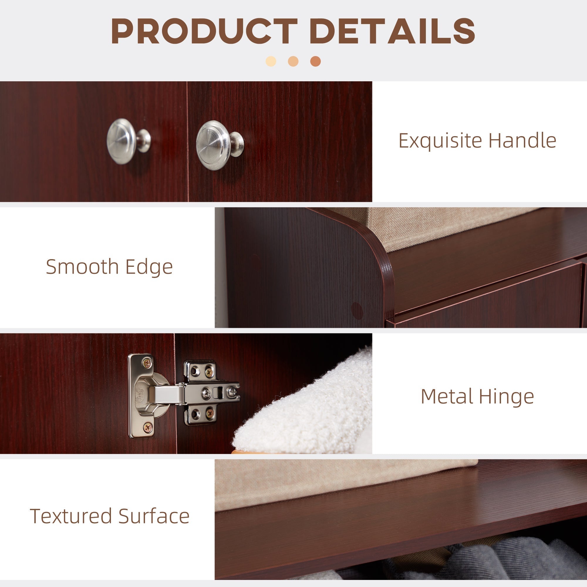 Modern Scarp Closer and wooden saving for 12 pairs with 4 open shelves, 83x30x90 cm, coffee color - Borgè