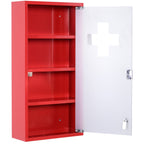 CASTETTA DATE MEDICINE medicinal locker 4 levels glass door 60 × 30 × 12cm red - Borgè
