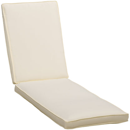 Outsunny cushion for sunbathing with removable polyester coating, 188x53x8cm, white cream - Borgè