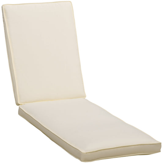 Outsunny cushion for sunbathing with removable polyester coating, 188x53x8cm, white cream - Borgè