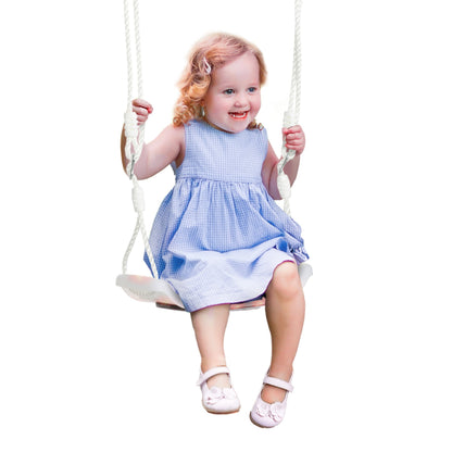 Outsunny swing for children 9-36 months in pp and pe with adjustable rope and LED lights, 39x16.5x120-180 cm, white - Borgè