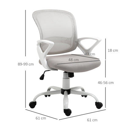 Ergonomic office chair winner with adjustable height in Grey mesh fabric - Borgè