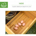 Chicken Coop with House and Open Area, Nest with Opening Roof and Wire Mesh, Yellow Wooden Chicken Coop, 168x75x103cm - Borge' Group Limited