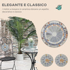 Mosaic | 3 Piece Garden Set, 2 Folding Chairs and 1 Table, Mosaic Design, Grey - Borge' Group Limited