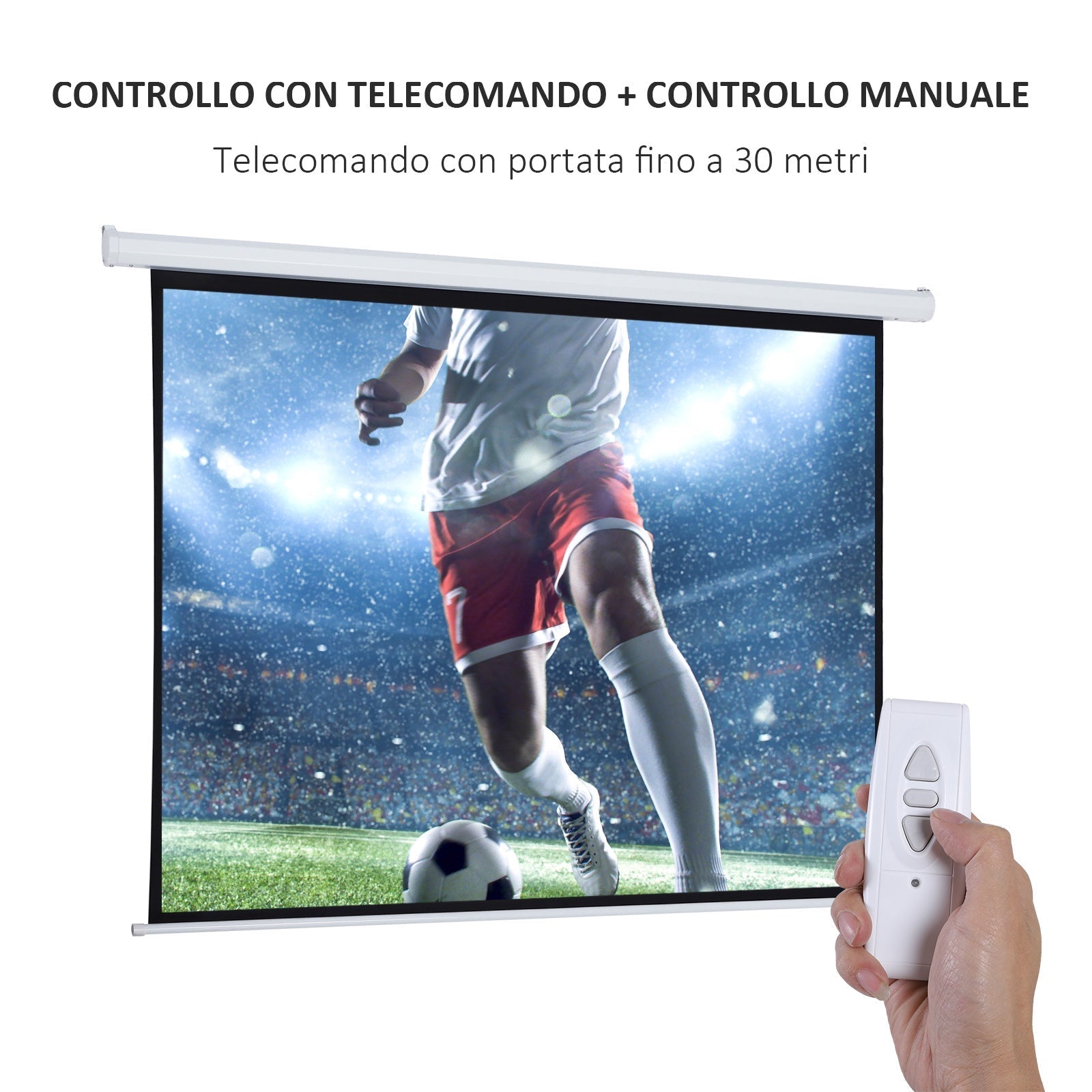 Screen Motorized Projection 100'' White | - Borgè