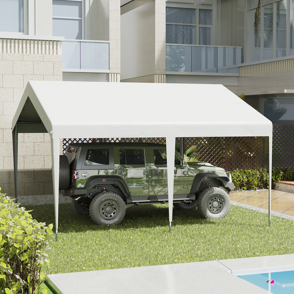 ARMENIA | Portable Garage 4x4m with UV, Rain and Wind Proof Canopy for Vehicles, Weddings and Parties - White - Borge' Group Limited