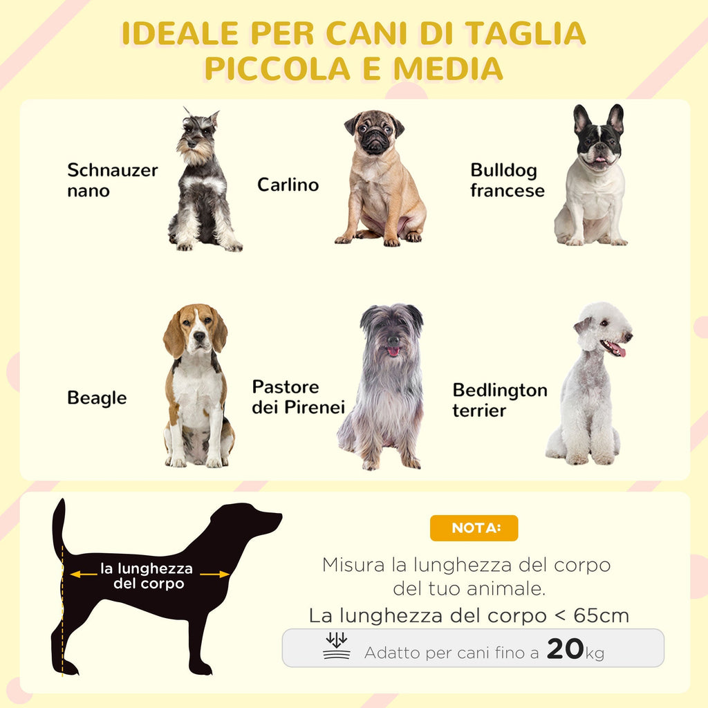 PAWHUT CASETTE FOR DOG WITH THE SCALETTA terrace and window 121x77x78cm Light Grey - Borgè