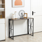 Table Consolidation of Entrance Industrial Style Folding Wood and Metal, 100x38x80cm, Marrone - Borgè