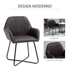 Set 2 Modern Chairs For Dining Room, Kitchen or Living Room, Padded Chairs in Marrone -like 60x56.5x85cm - Borgè