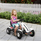 Homcom Go Kart with children for children 5-12 years in plastic and metal with adjustable seat and handbrake, 121x58x61 cm - Borgè