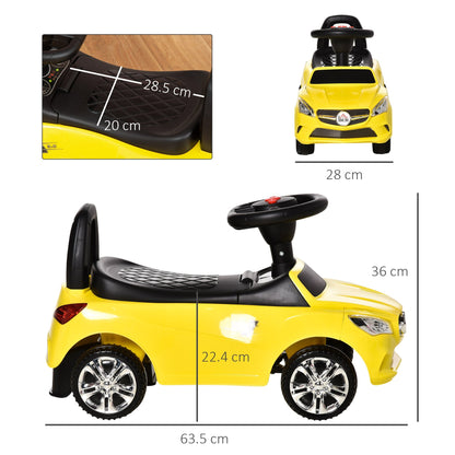 toy toy car for rideable children, music and headlights, age 18-36 months - yellow - Borgè