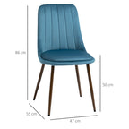 TEAL | Set of 4 Dining Chairs ( 47x55x86 cm ) - Borgè