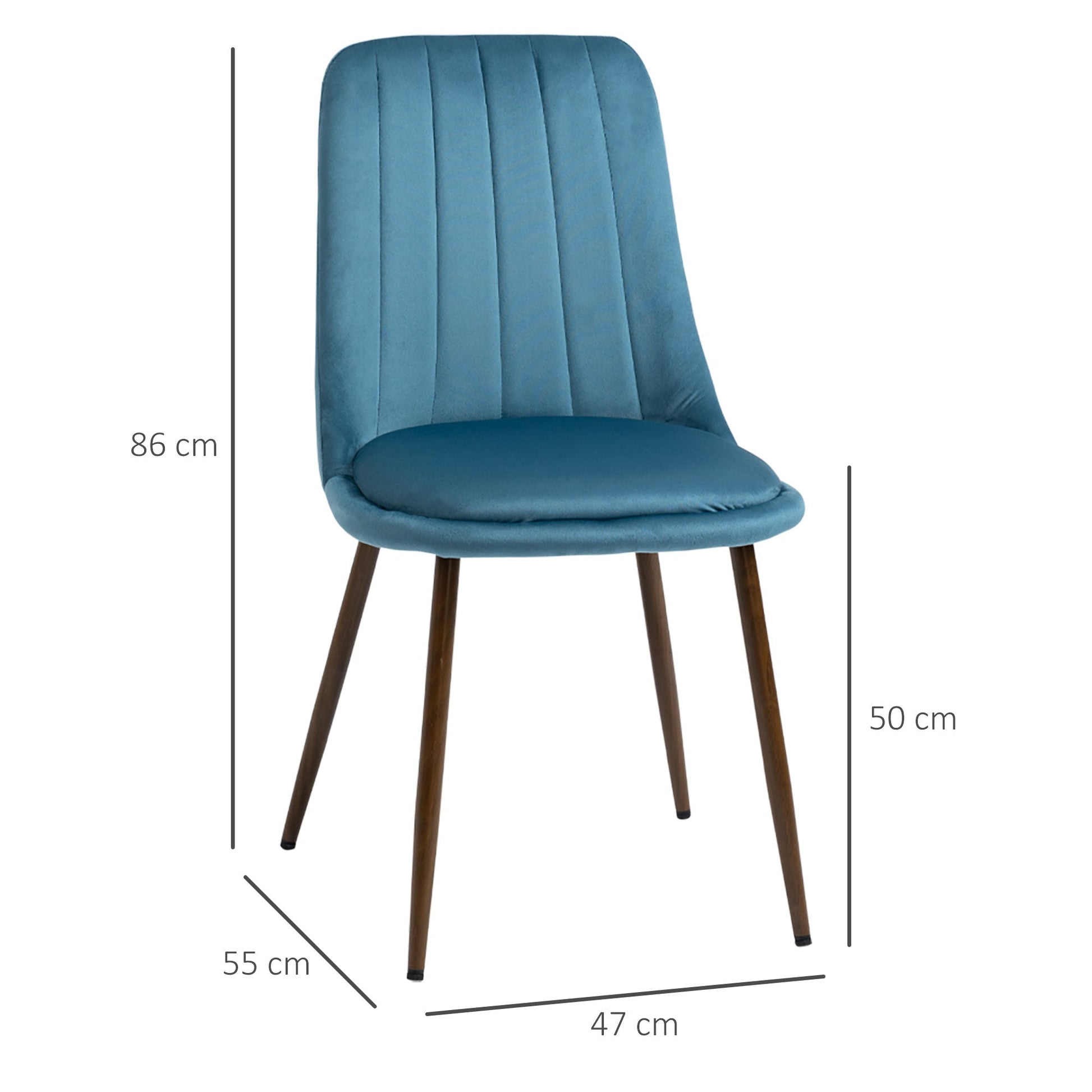 TEAL | Set of 4 Dining Chairs ( 47x55x86 cm ) - Borgè