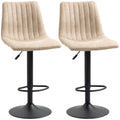 bar stools 2 pieces adjustable height, in steel and polyester, 47.5x57.5x95-116 cm, brown - Borgè