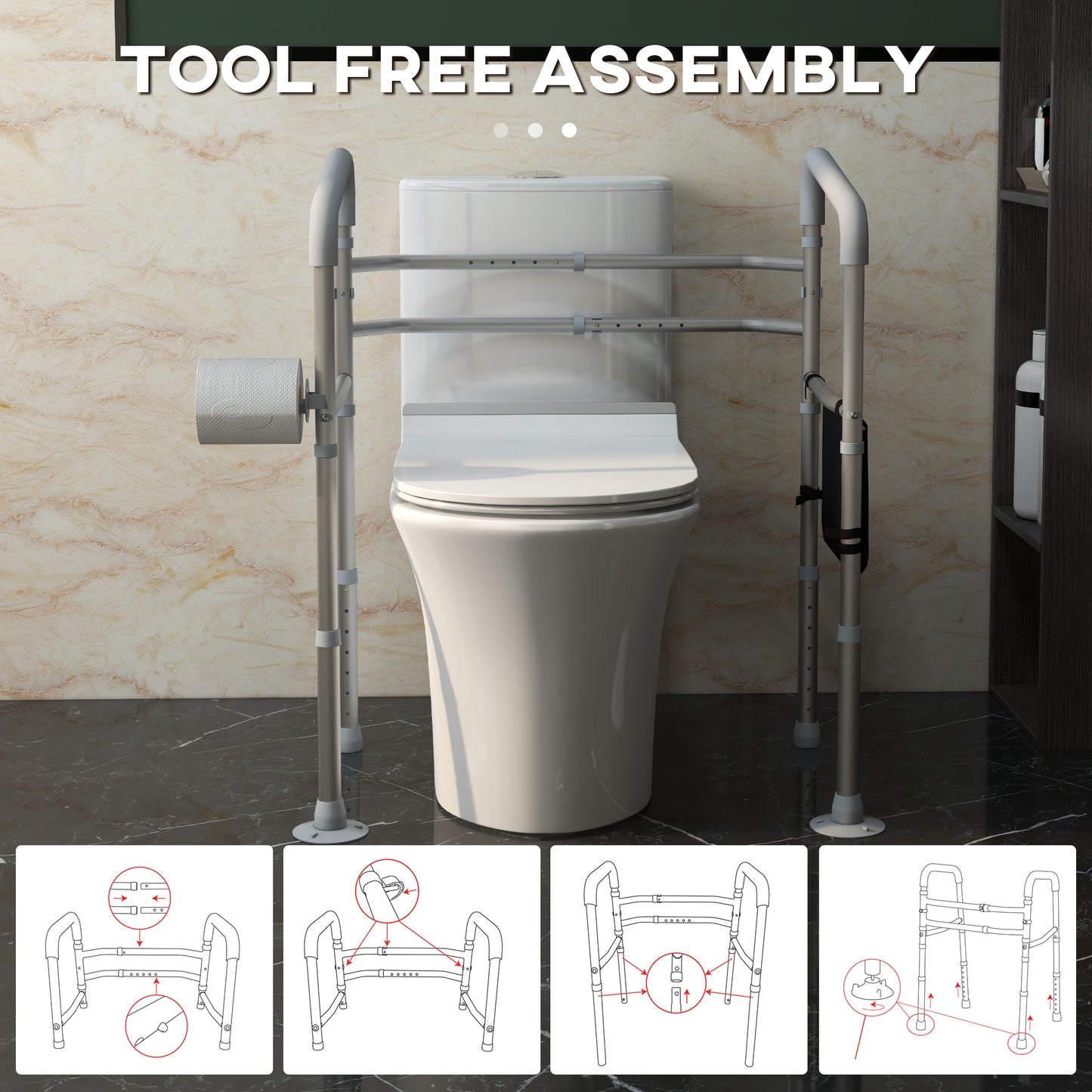 Homcom Water support with height adjustable armrests and width with 2 windy feet - Borgè